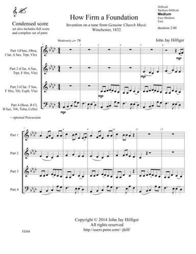 How Firm a Foundation: Invention on a tune from Genuine Church Music, Winchester, 1832