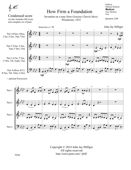 How Firm a Foundation: Invention on a tune from Genuine Church Music, Winchester, 1832