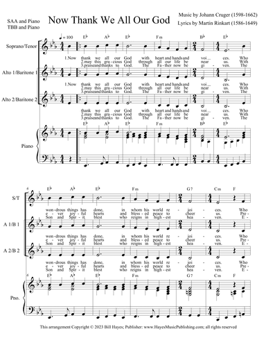 Now Thank We All Our God (arr. Bill Hayes)