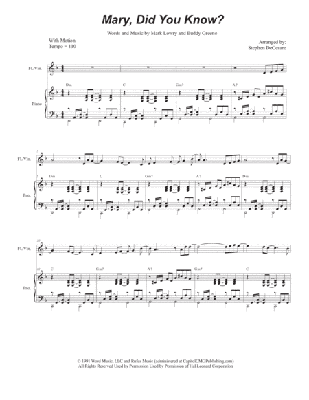 Mary, Did You Know? (arr. Stephen DeCesare)