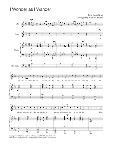 I Wonder As I Wander (arr. William Adams)