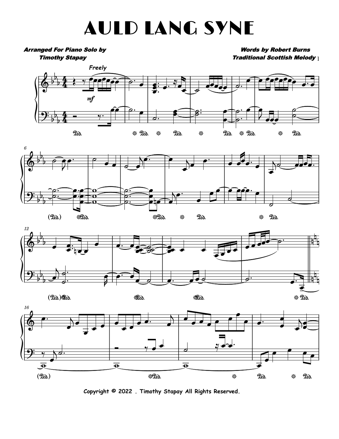Auld Lang Syne (arr. Timothy Stapay)