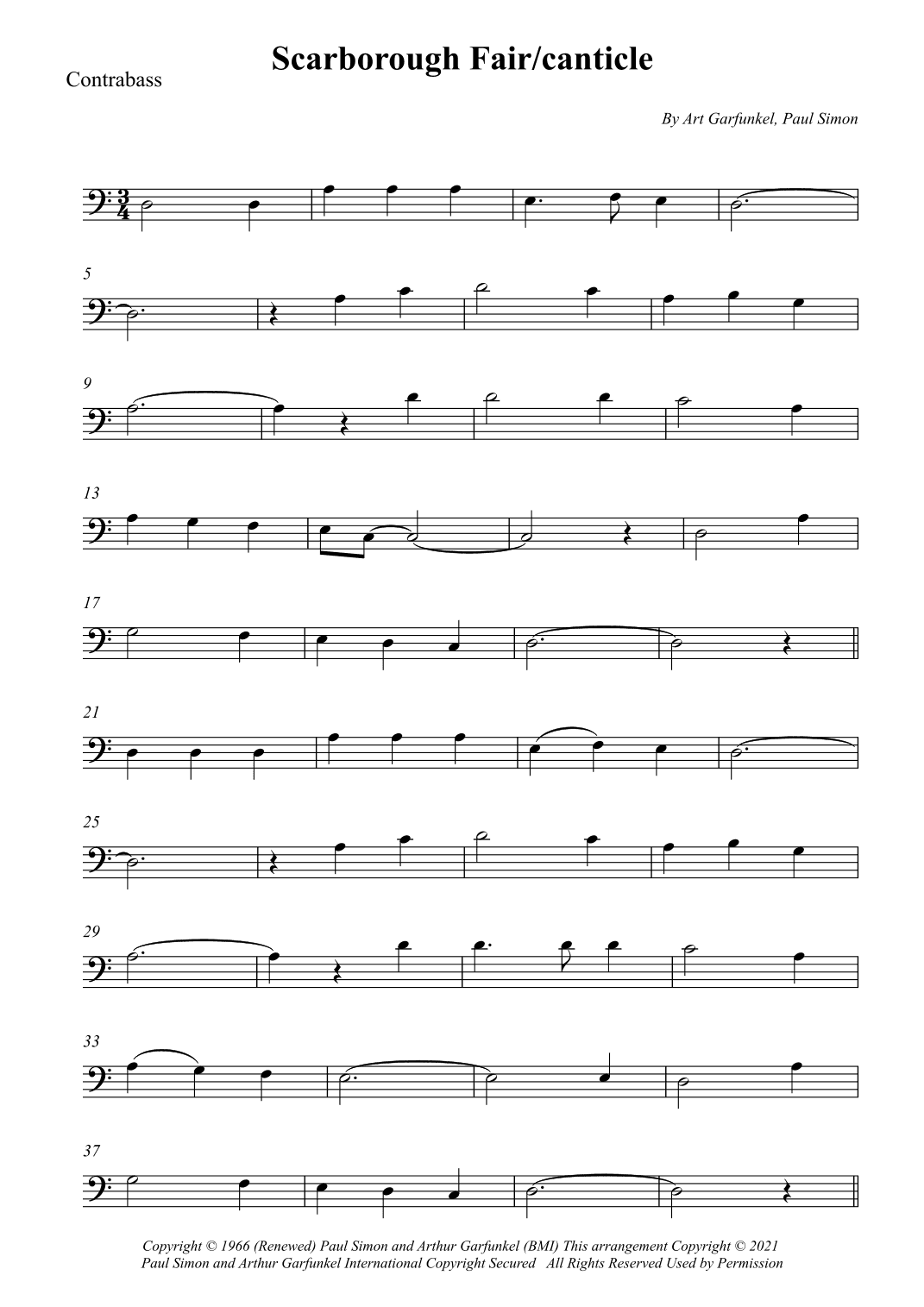 Scarborough Fair/canticle (arr. Wesley S. SIlva)