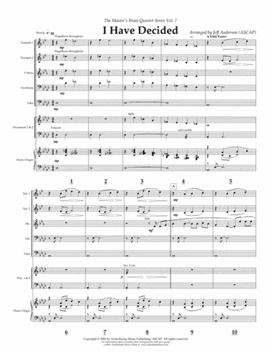 I Have Decided for Brass Quintet (arr. AnderKamp Music)