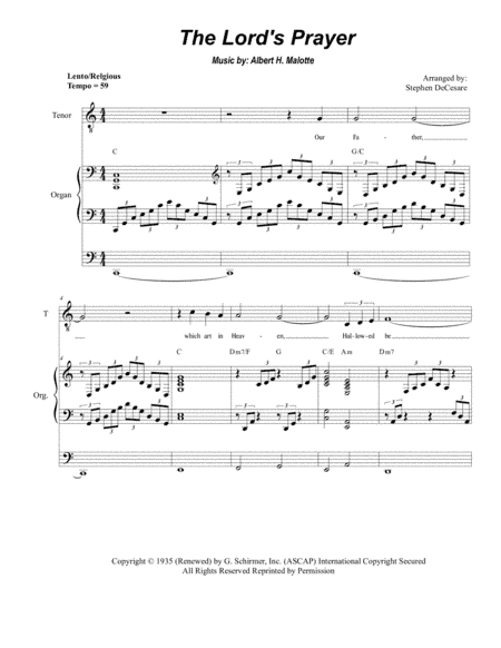 The Lord's Prayer (arr. Stephen DeCesare)