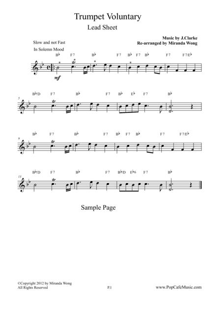 Trumpet Voluntary / The Prince of Denmark's March (Lead) (arr. Miranda Wong)