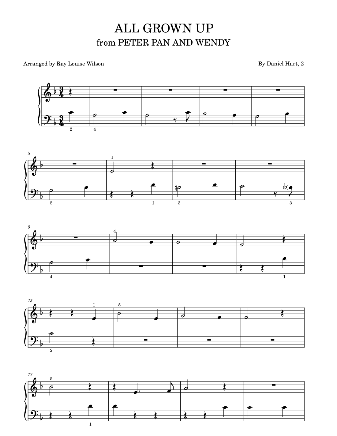 All Grown Up (arr. Ray Louise Wilson)