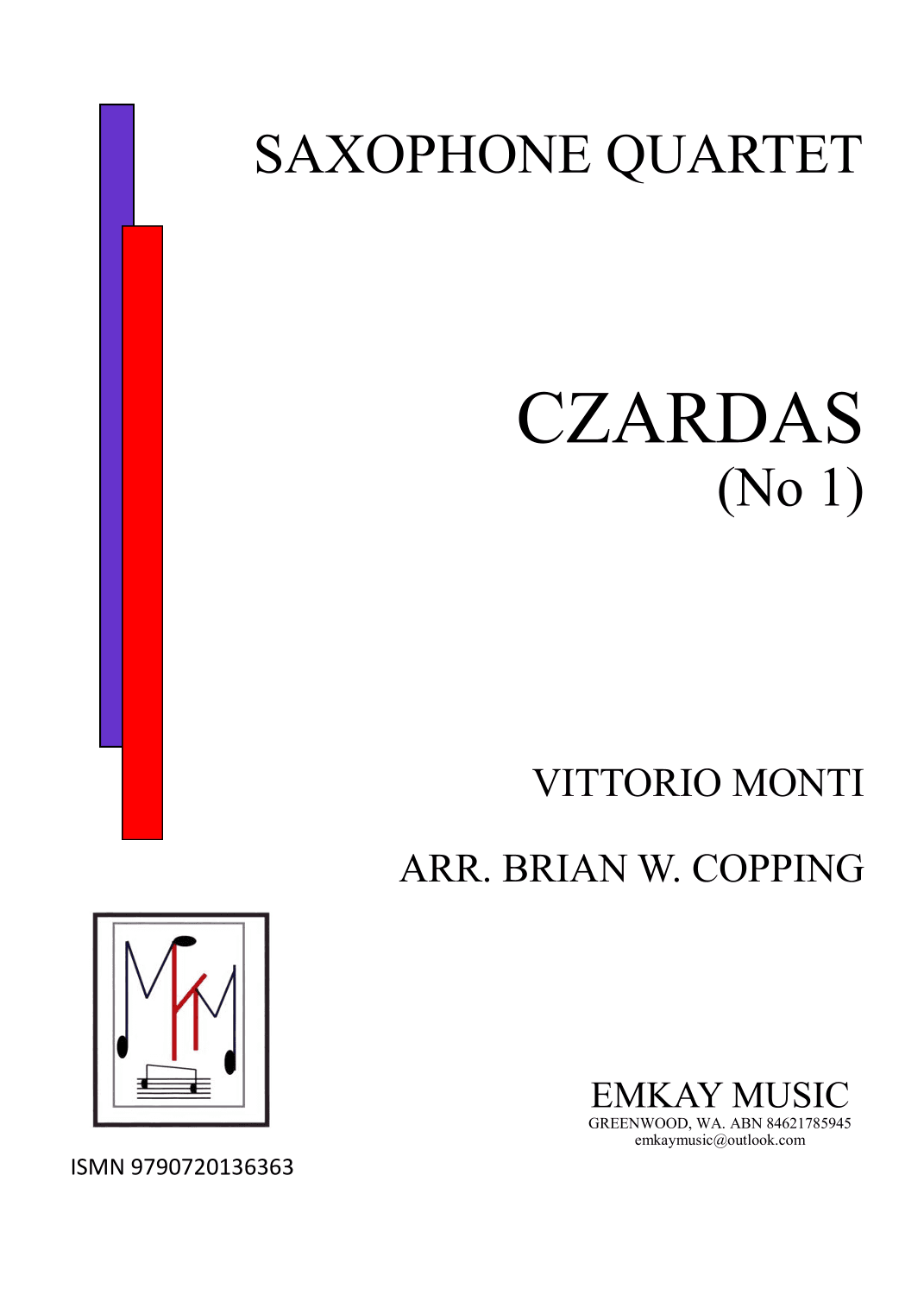 CZARDAS NO1 - SAXOPHONE QUARTET (arr. BRIAN W. COPPING)