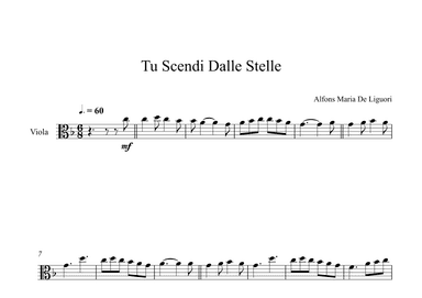 Tu Scendi Dalle Stelle - Alfons Maria De Liguori (Viola) (arr. Digital Book Music)