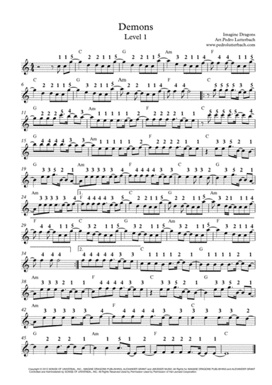 Demons (arr. Pedro Lutterbach)