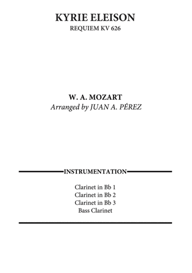 Kyrie Eleison (Requiem KV 626) (arr. Juan A. Perez)