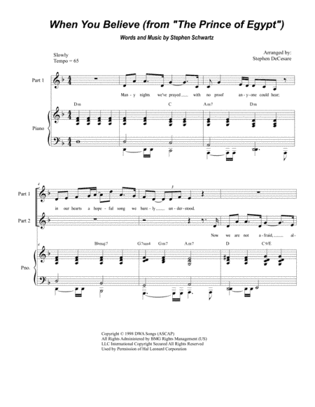 When You Believe (From The Prince Of Egypt) (arr. Stephen DeCesare)