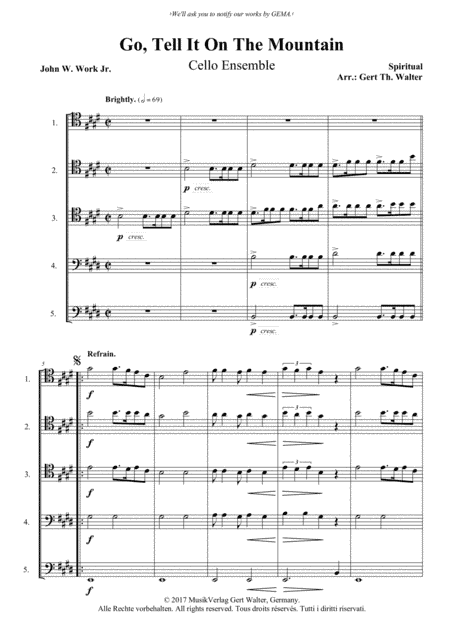 Go, Tell It On The Mountain (arr. Gert Th. Walter)