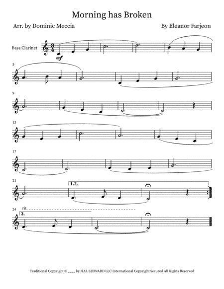 Morning Has Broken (arr. Dominic Meccia)