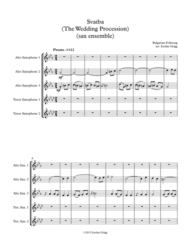 Svatba (The Wedding Procession) (sax ensemble) (arr. Jordan Grigg)