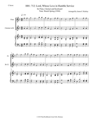 Hymn Setting 2019 Beach Spring: Lord, Whose Love in Humble Service (arr. James F. Rickley)