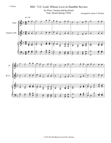 Hymn Setting 2019 Beach Spring: Lord, Whose Love in Humble Service (arr. James F. Rickley)