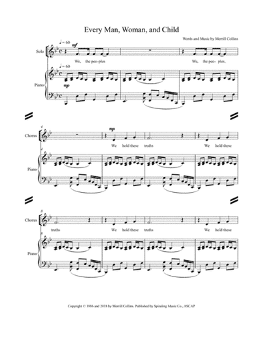 Every Man, Woman, and Child - Piano Vocal - Original - Bb Major