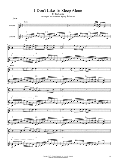 I Don't Like To Sleep Alone (arr. Antonius Agung Setiawan)