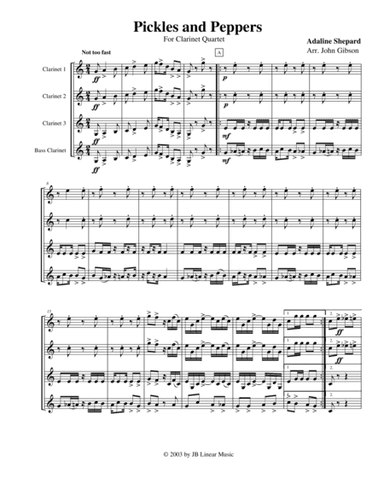 Pickles and Peppers Rag for clarinet quartet (arr. John Gibson)