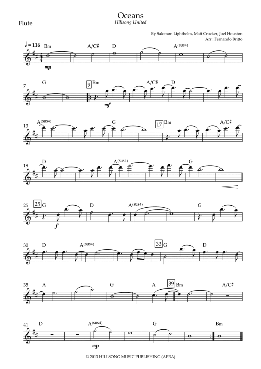 Oceans (where Feet May Fail) (arr. Fernando Britto)