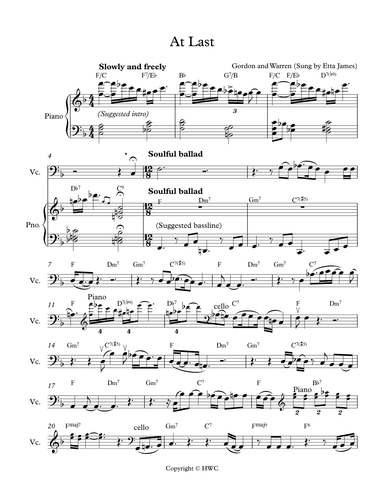 At Last (arr. Lydia Marmen)