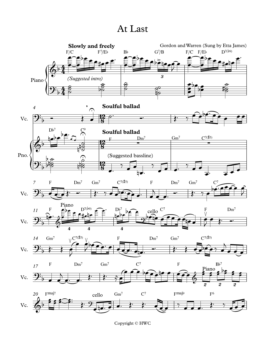 At Last (arr. Lydia Marmen)