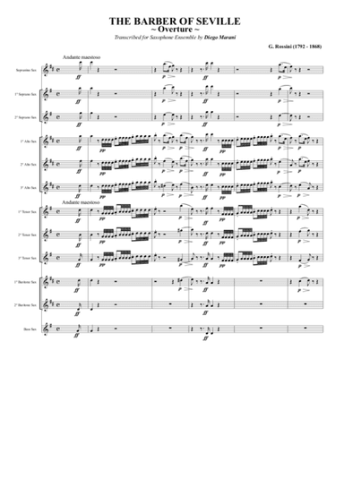 Overture from "The Barber of Seville" for Saxophone Ensemble (arr. Diego Marani)