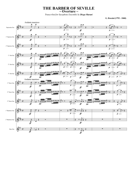 Overture from "The Barber of Seville" for Saxophone Ensemble (arr. Diego Marani)