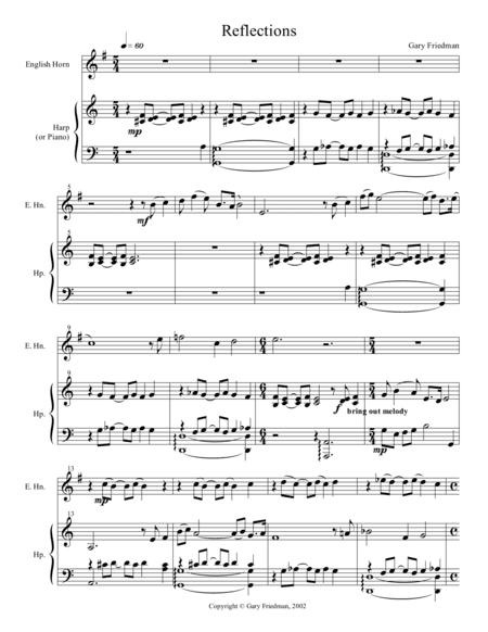 Reflections (for English horn and harp)