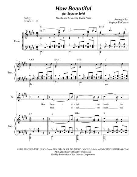 How Beautiful (arr. Stephen DeCesare)