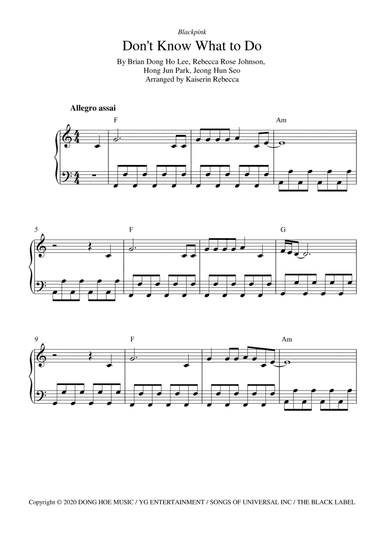 Don't Know What To Do (arr. Kaiserin Rebecca)