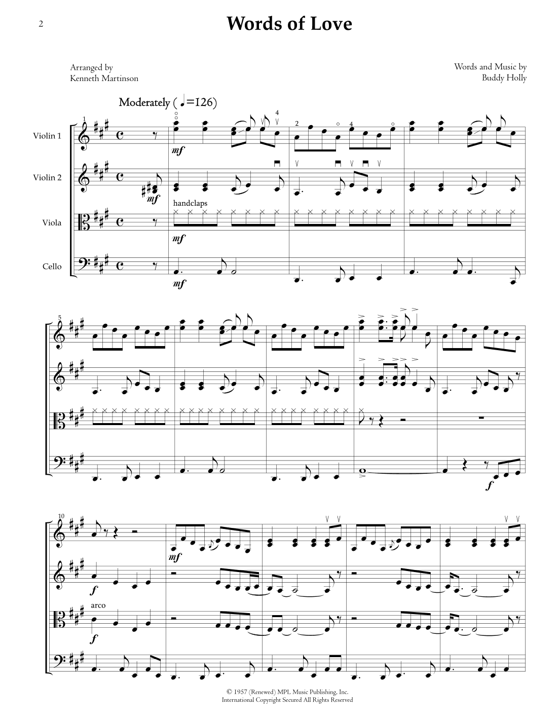 Words Of Love (arr. Kenneth Martinson)