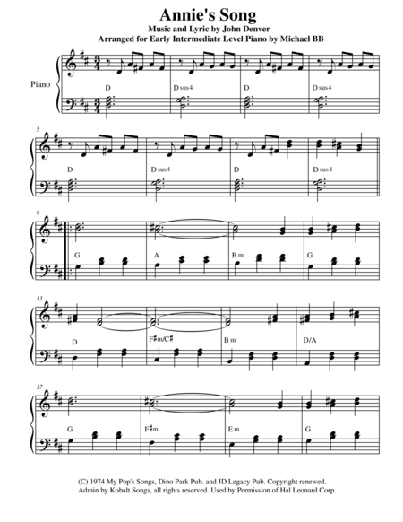 Annie's Song (arr. Michael Butkus-Bomier)
