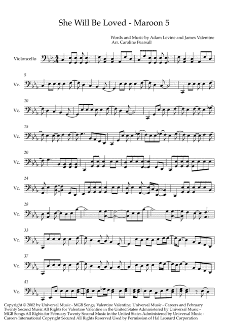 She Will Be Loved (arr. Caroline Pearsall)
