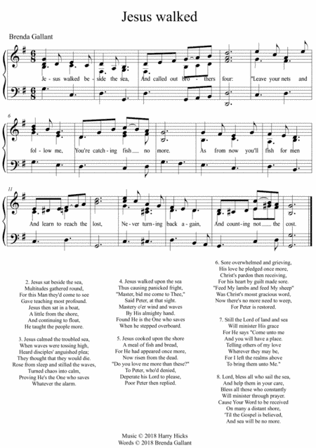Jesus walked beside the sea. A brand new hymn!