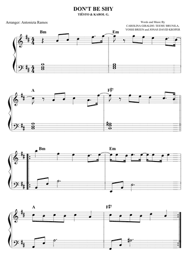 Don't Be Shy (arr. Antonieta Ramos Valverde)