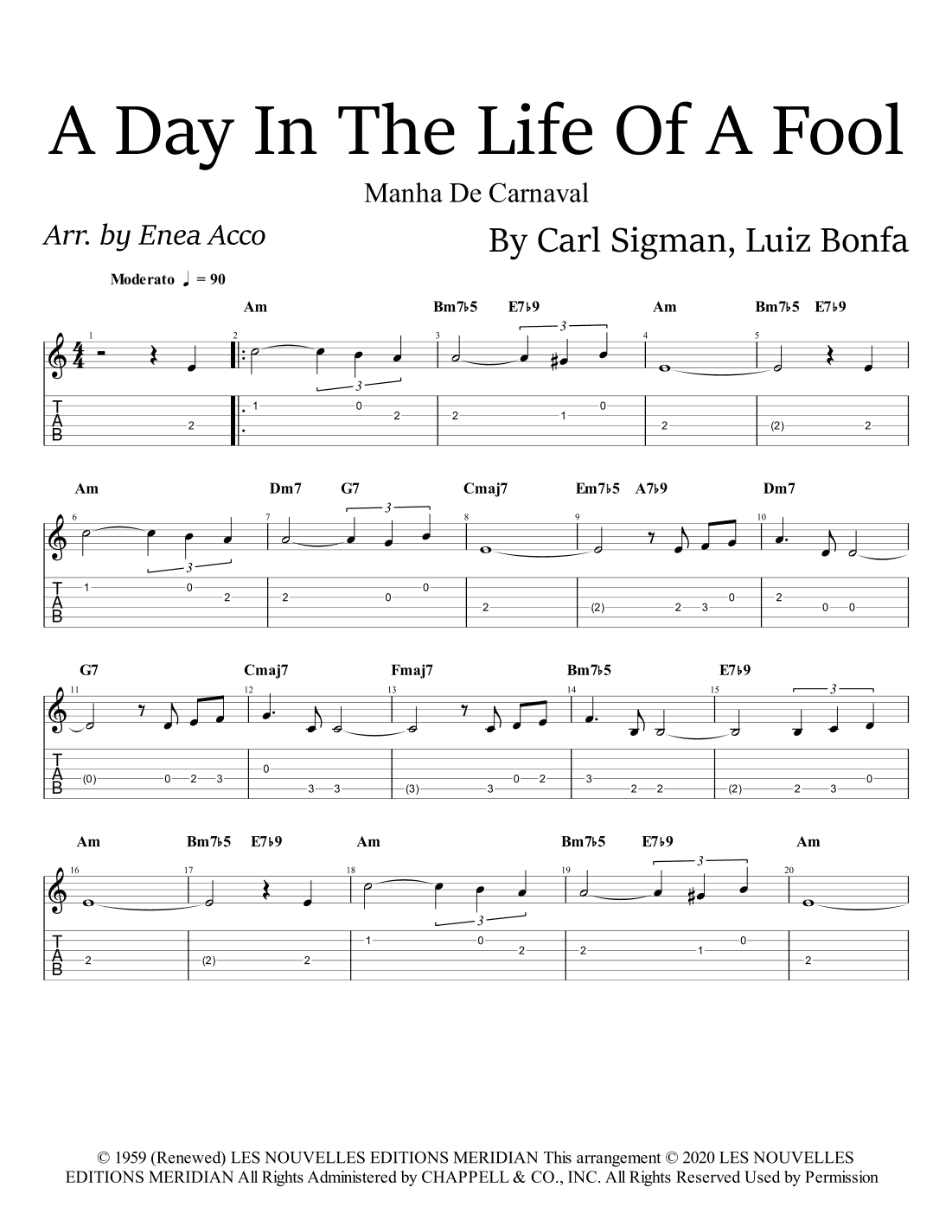 A Day In The Life Of A Fool (manha De Carnaval) (arr. Enea Acco)