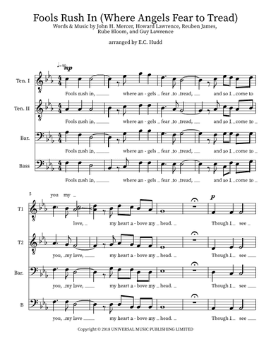 Where Angels Fear To Tread (arr. E.C. Hudd)