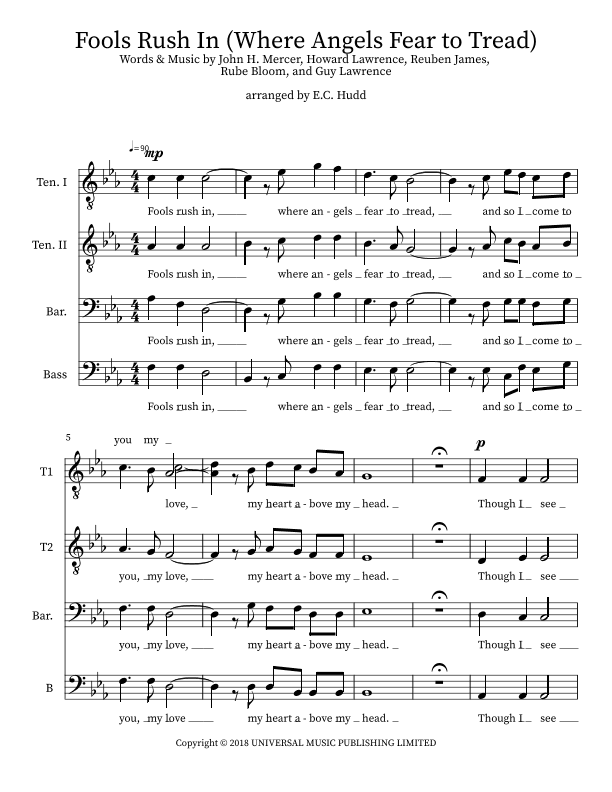 Where Angels Fear To Tread (arr. E.C. Hudd)