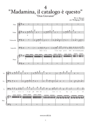 "Madamina, il catalogo è questo" (first part) - "Don Giovanni", Mozart - arr. for flute, violin, ce (arr. Wolfgang Völkl)