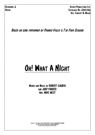 December 1963 (oh, What A Night) (arr. Mike West)