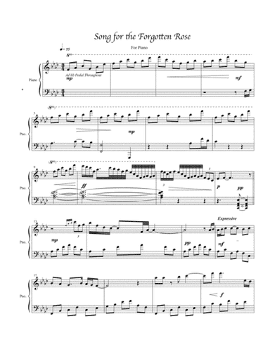 Song for the Forgotten Rose for Piano