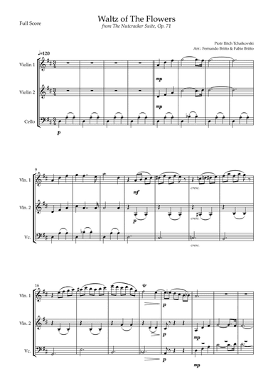 Waltz of The Flowers - from Nutcracker (P. I. Tchaikovsky) for String Trio (arr. Fernando Britto, Fabio Britto)