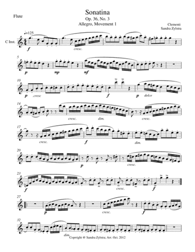 Sonatina-Clementi (Op. 36, No. 3) (treble C instrument only) (arr. Sandra Zylstra)