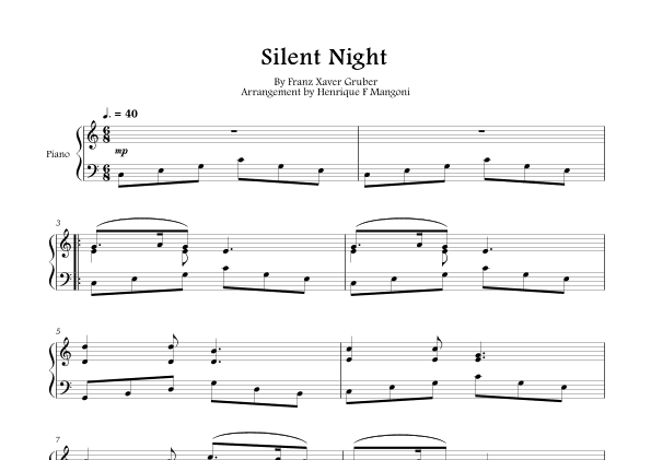 Silent Night (Stille Nacht) (arr. Henrique F Mangoni)