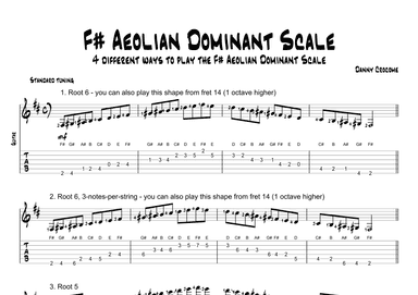 F# Aeolian Dominant Scale (4 Ways to Play)
