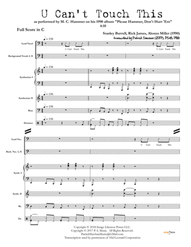 U Can't Touch This (arr. Patrick Sheehan)