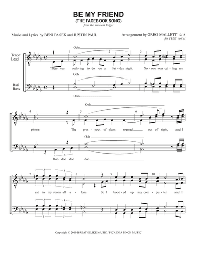 Be My Friend The Facebook Song (arr. Greg Mallett)