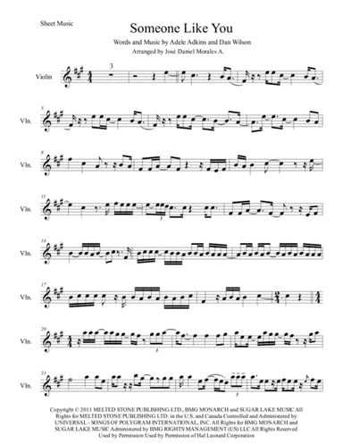 Someone Like You (arr. José Daniel Morales A.)
